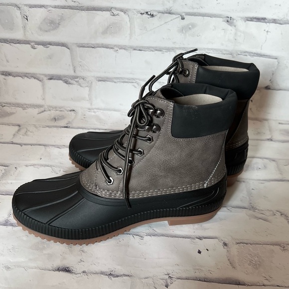 NWT Mens Tommy Hilfiger Colins 2 lace up dark grey duck boots size 10 - Picture 5 of 9